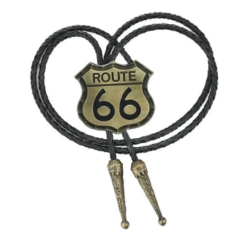 Route 66 bolo brązowe krawat western motyw moto (id: 1453)