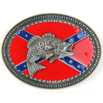 Okoń z flagą konfederatów rebel klamra do pasa (id: 3098)