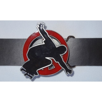 Skateboard deskorolka skate klamra czarno czerwona obrotowa do paska (id: 3264)