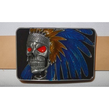 Indianin skull czaszka klamra (id: 2574)