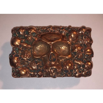 Czaszki skull's klamra 3D z mosiądzu na pasek 38mm plater miedź (id: 913)