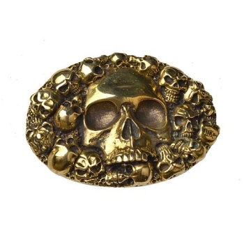 Czaszki klamra 3D z mosiądzu na pasek 38mm (id: 606)