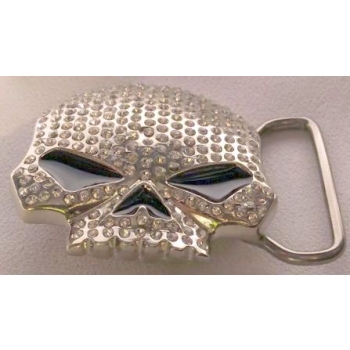 Czaszka skull klamra 3D z cyrkoniami Willie (id: 957)