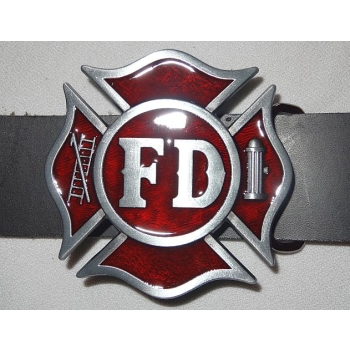 Straż pożarna F.D. klamra do paska bordowe tło (id: 1977)