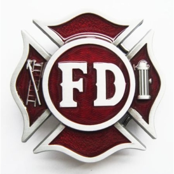 Straż pożarna F.D. klamra do paska bordowe tło (id: 1977)