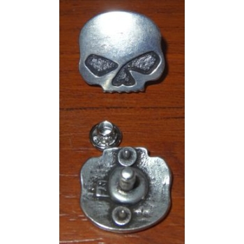 Czaszka skull logo Willie na nit stare srebro (id: 817)
