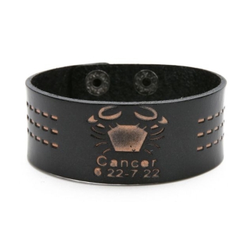 Rak Cancer bransoletka ze skóry z tłoczonym wzorem (id: 385)
