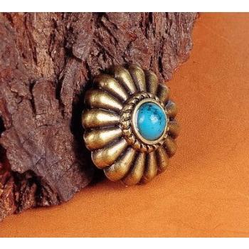 Concho ozdoba stokrotka z turkusem 16mm na śrubkę (id: 2106)