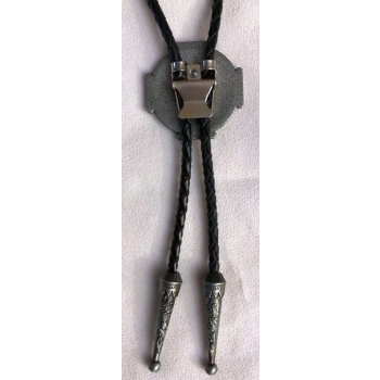 Czaszka z krzyżem stare srebro krawat bolo chopper moto skull (id: 1119)