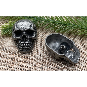 Skull czaszka 3D ozdoba stare srebro na śrubkę (id: 1381)