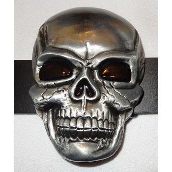Czaszka skull duża klamra stare srebro (id: 2565)