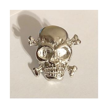 CZASZKA, SKULL 3D nikiel połysk ozdoba na nit, emblemat (id: 824)