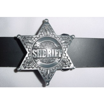 Sheriff western gwiazda szeryfa USA klamra stare srebro (id: 3183)