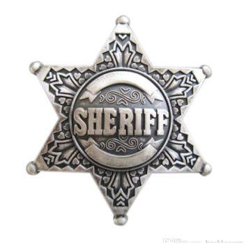 Sheriff western gwiazda szeryfa USA klamra stare srebro (id: 3183)
