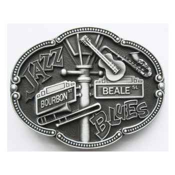 Jazz blues music klamra do paska stare srebro (id: 3296)