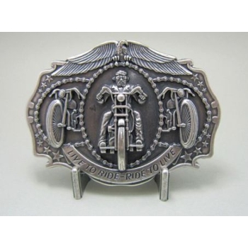 Live to ride... moto klamra platerowana srebrem (id: 1273)