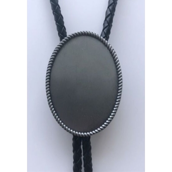 Owalne czarne bolo oksydowane krawat bolo western (id: 1463)