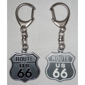 ROUTE 66 brelok stare srebro metalowy zawieszka (id; 435)