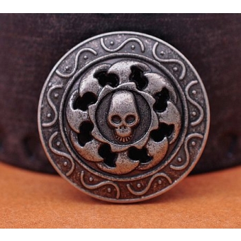 Czaszka, skull ozdoba na nit stare srebro 30mm (id: 823)