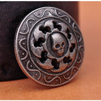Czaszka, skull ozdoba na nit stare srebro 30mm (id: 823)