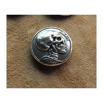 Czaszka skull concho z mosiądzu stare srebro na śrubkę (id: 2333)