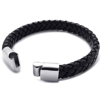 BRANSOLETKA 18,5cm ze skóry z zapięciem magnetycznym ze stali 316L (id: 92)