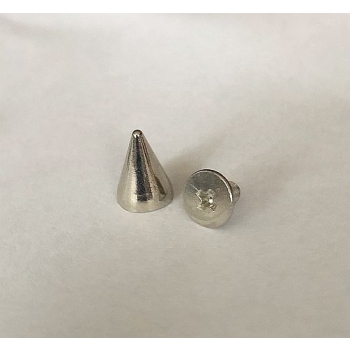 Kolce 9,5mm ćwieki na śrubkę o długości 5mm nikiel połysk 5szt (id: 1004)