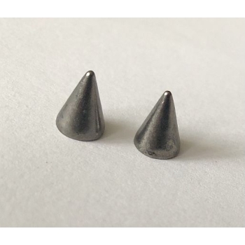 Kolce 9,5mm ćwieki na śrubkę o długości 8mm nikiel połysk 5szt (id: 1005)