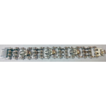 ŁAŃCUCH z CZASZKAMI szeroki, stal jubilerska 316L obwód 17cm (id: 81)
