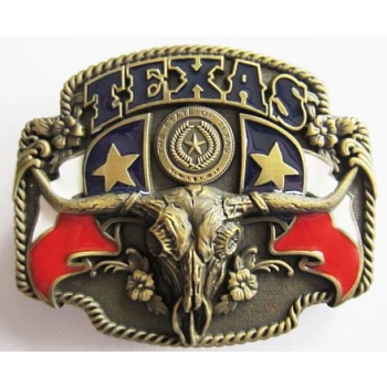 Texas longhorn flagi USA klamra brązowa (id: 3200)