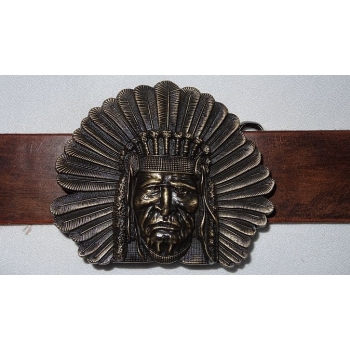 Indianin wódz klamra brązowa (id: 3146)