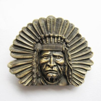 Indianin wódz klamra brązowa (id: 3146)